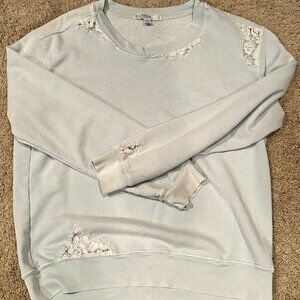 Stateside Lace Light Blue Sweatshirt. L